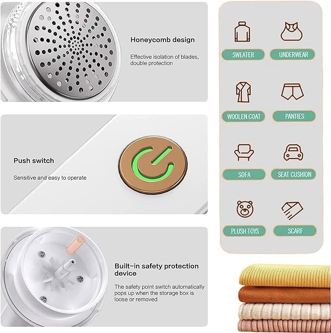 Electric Lint Remover for Clothing – Rechargeable Fabric Shaver & Anti-Pilling Trimmer
