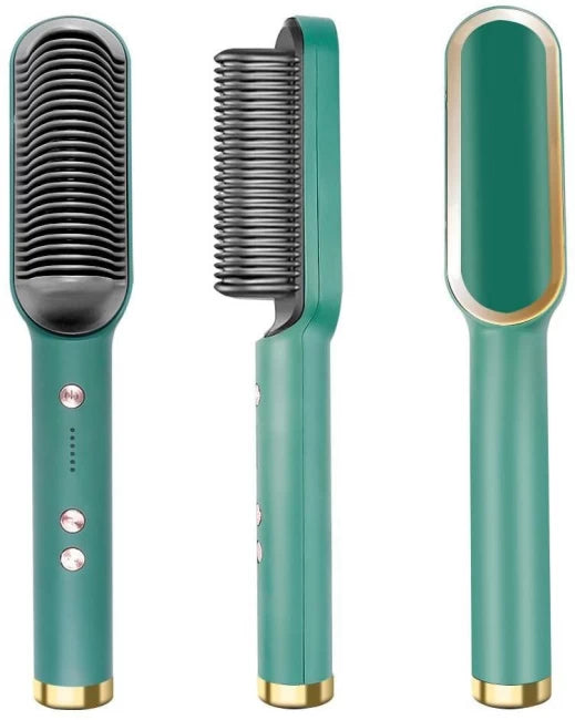 Professional Hair Straightener Brush – Anti-Scald Comb with 5 Temperature Settings