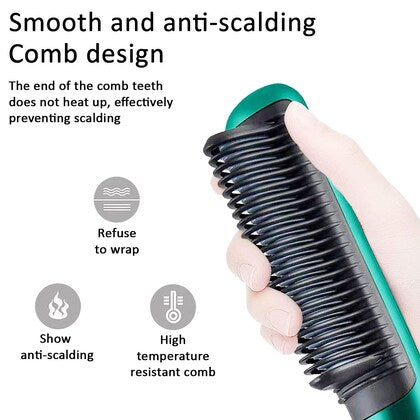 Professional Hair Straightener Brush – Anti-Scald Comb with 5 Temperature Settings