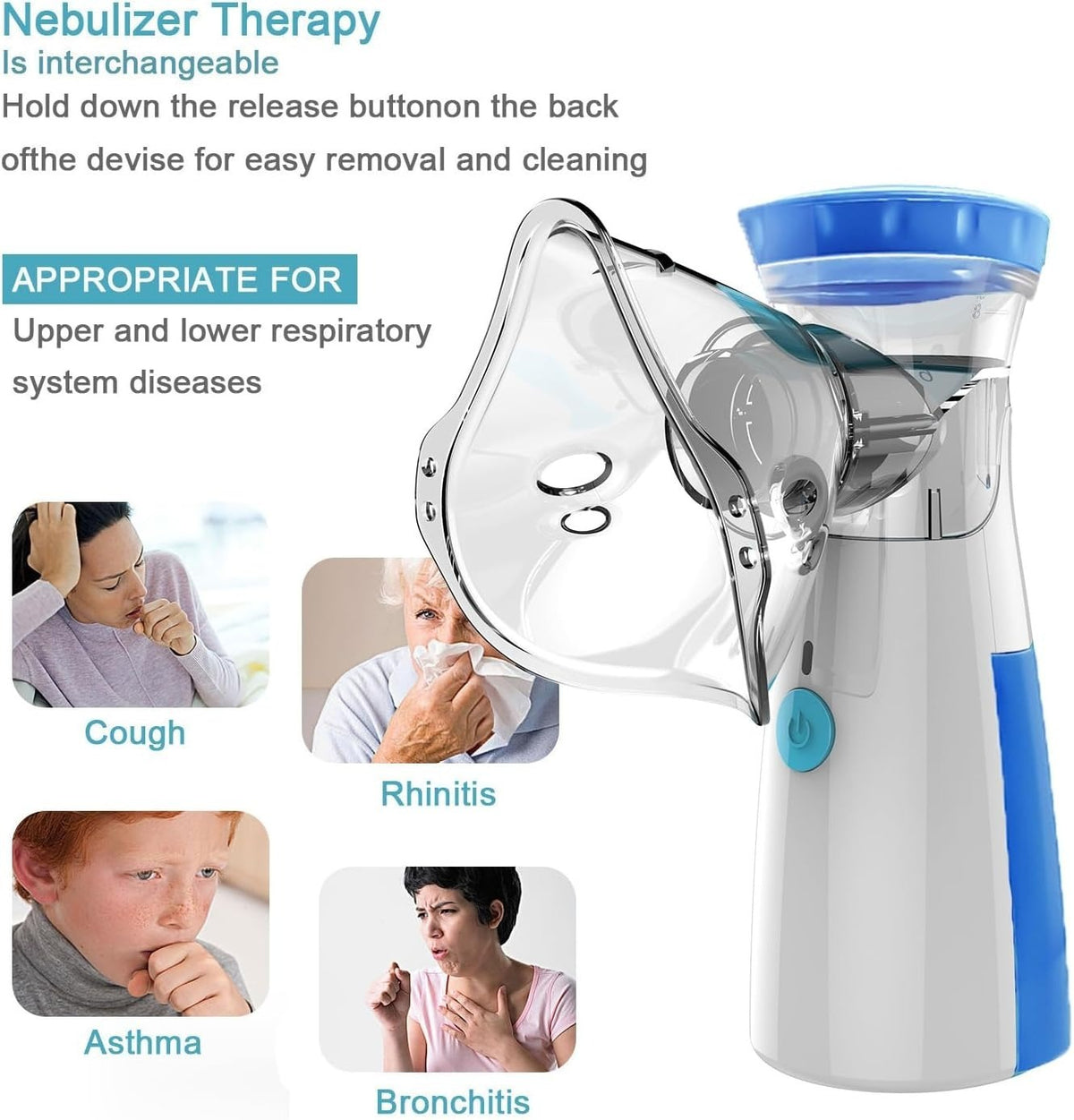 Portable Mesh Nebulizer JSL-W302 – Quiet Low-Power Personal Inhaler