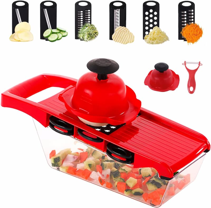 10-in-1 Mandoline Slicer Vegetable Cutter – Stainless Steel Blade Kitchen Tool