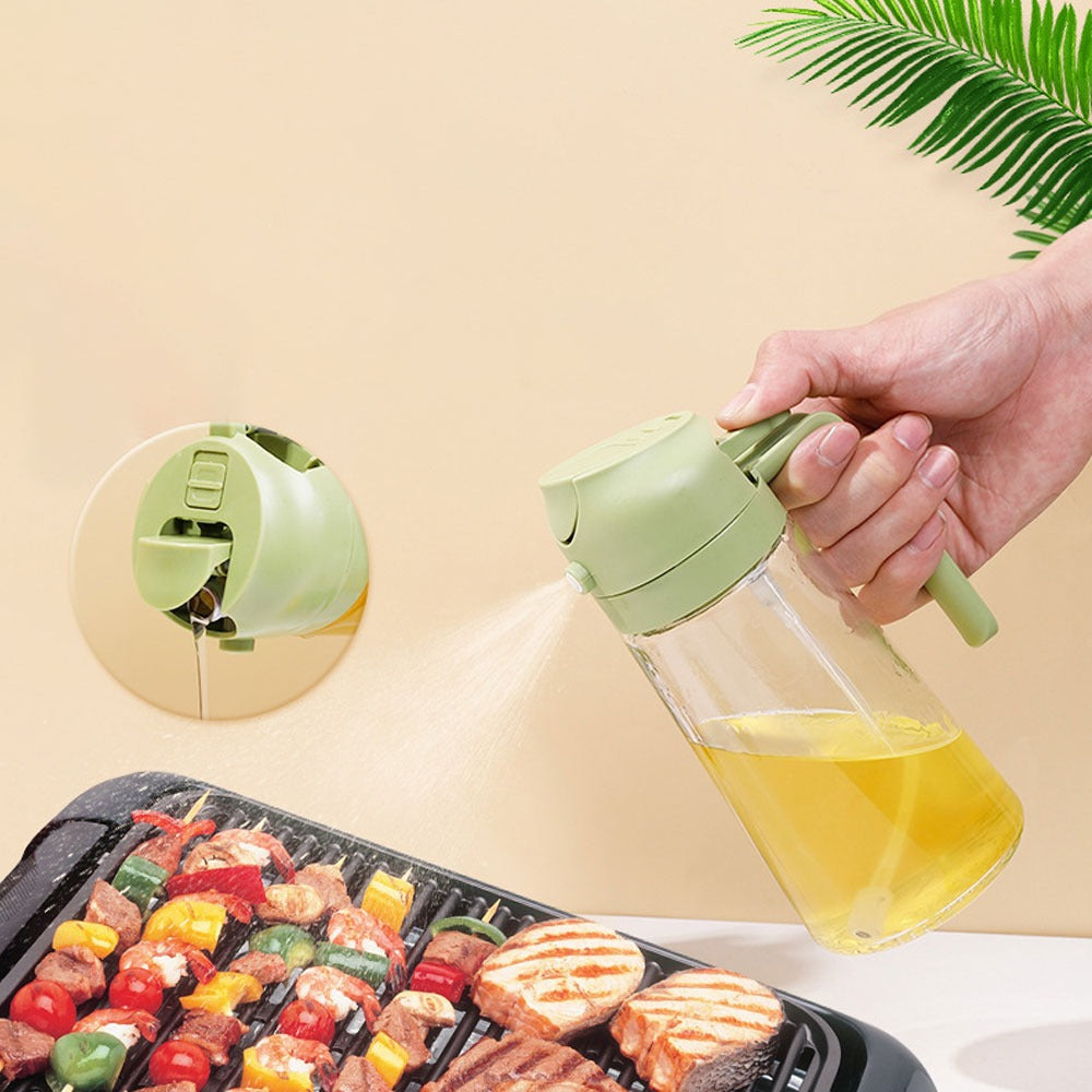 2-in-1 Oil Sprayer Bottle for Kitchen – Spray & Pour Cooking Oil Dispenser