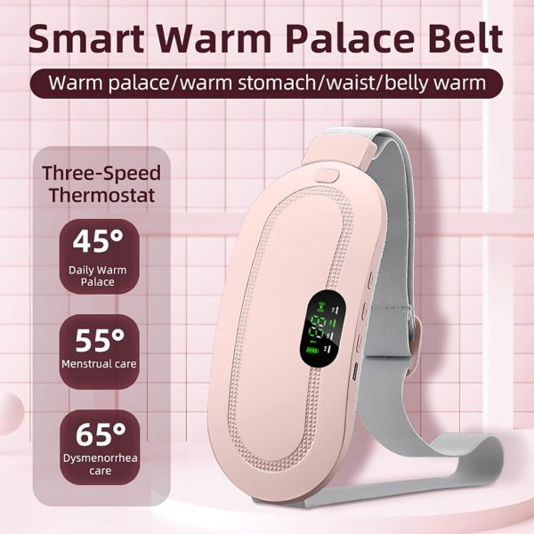 Portable Menstrual Heating Cramp Pad Belt – 3 Heat Levels & 4 Massage Modes