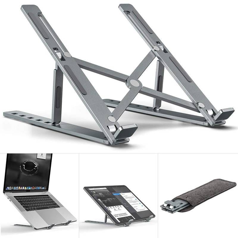 Metal Laptop Stand – Adjustable Foldable Portable Laptop Holder with Box & Cover