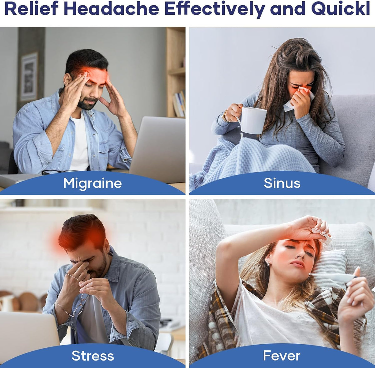 Instant Headache Relief Cap | Cooling Gel Migraine Relief Hat | Hot & Cold Therapy for Head Comfort