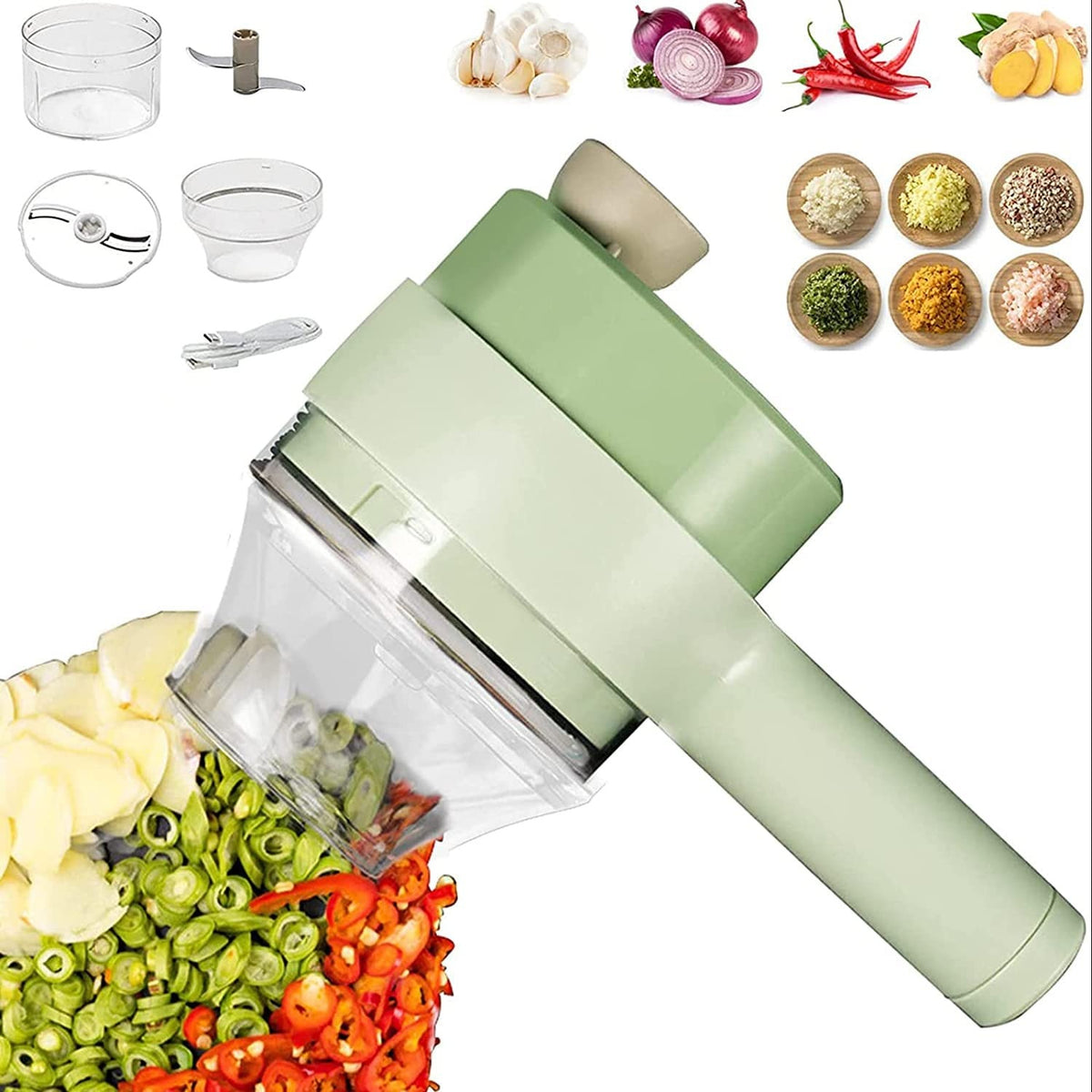Electric Handheld Vegetable Cutter & Food Chopper – Multifunctional Kitchen Tool