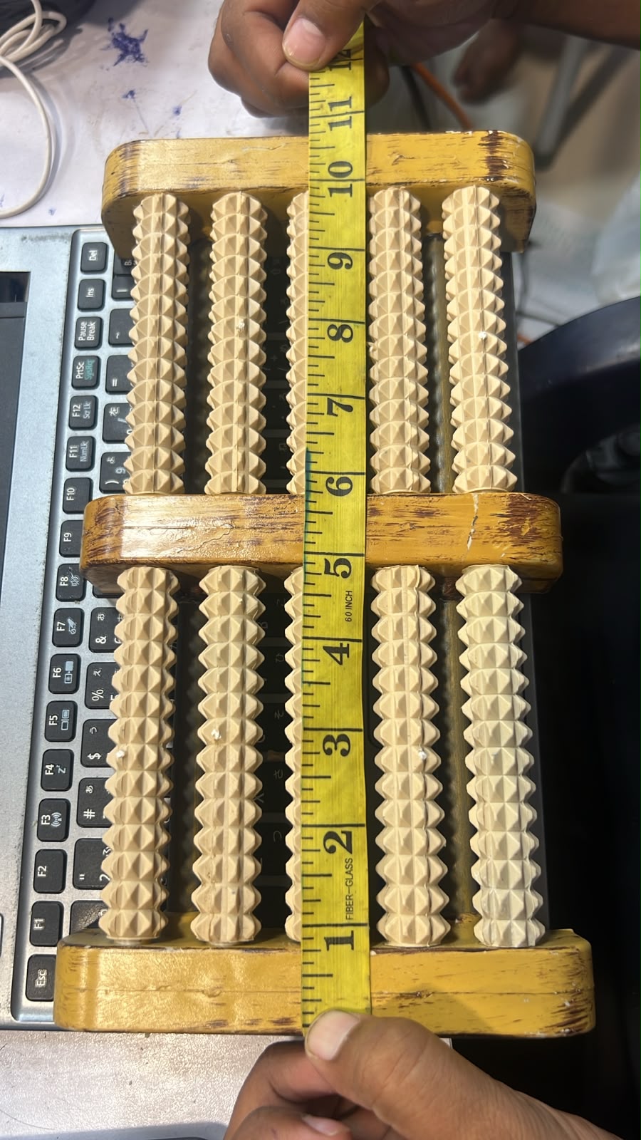 Traditional Wooden Roller Foot Massager – Natural Wood Relaxation & Massage Tool
