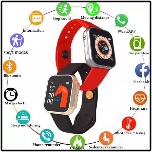 D20 Ultra Smart Watch – Fitness Tracker with Heart Rate & Blood Pressure Monitoring