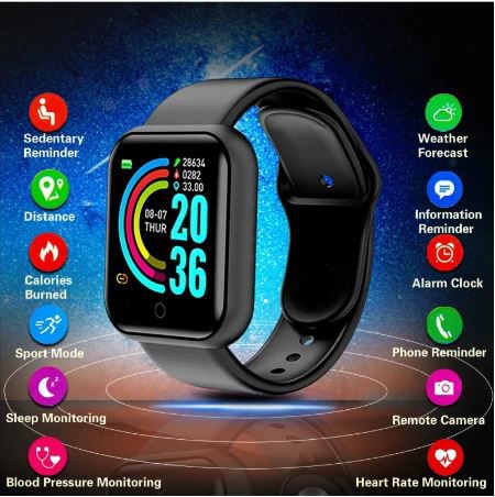 D20 Ultra Smart Watch – Fitness Tracker with Heart Rate & Blood Pressure Monitoring