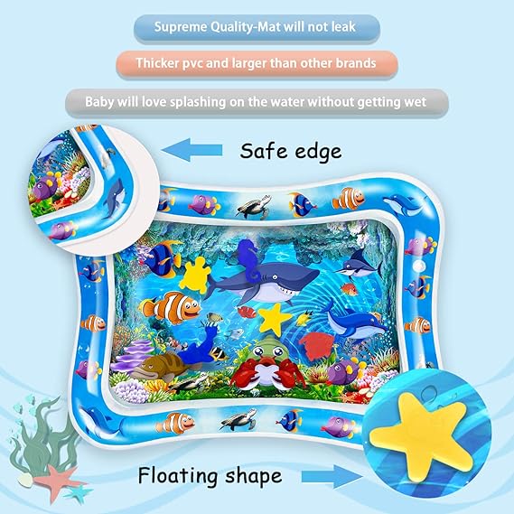 Inflatable Tummy Time Water Mat for Kids – Baby Sensory Play & Activity Mat