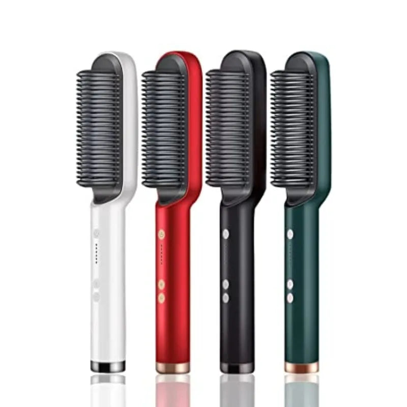 Professional Hair Straightener Brush – Anti-Scald Comb with 5 Temperature Settings