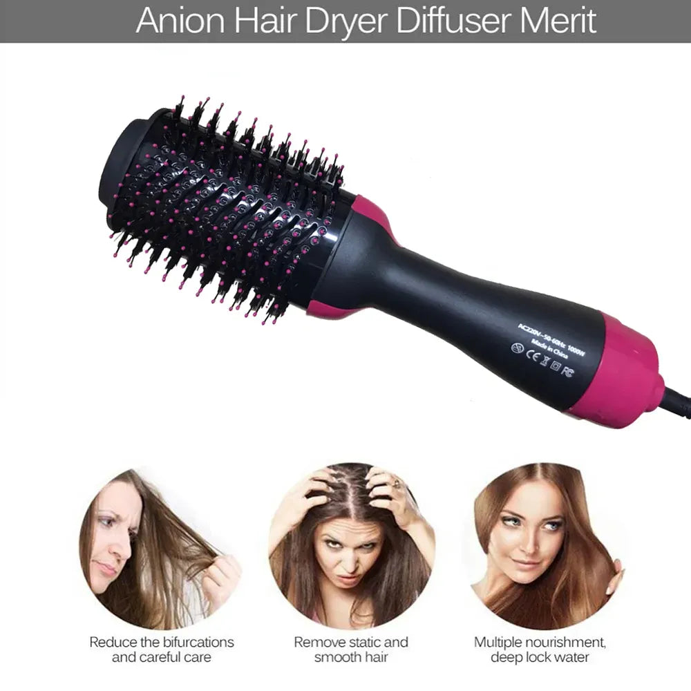 One Step Hot Air Brush 4-in-1 Hair Dryer – Hair Dryer, Straightener, Curler & Volumizer