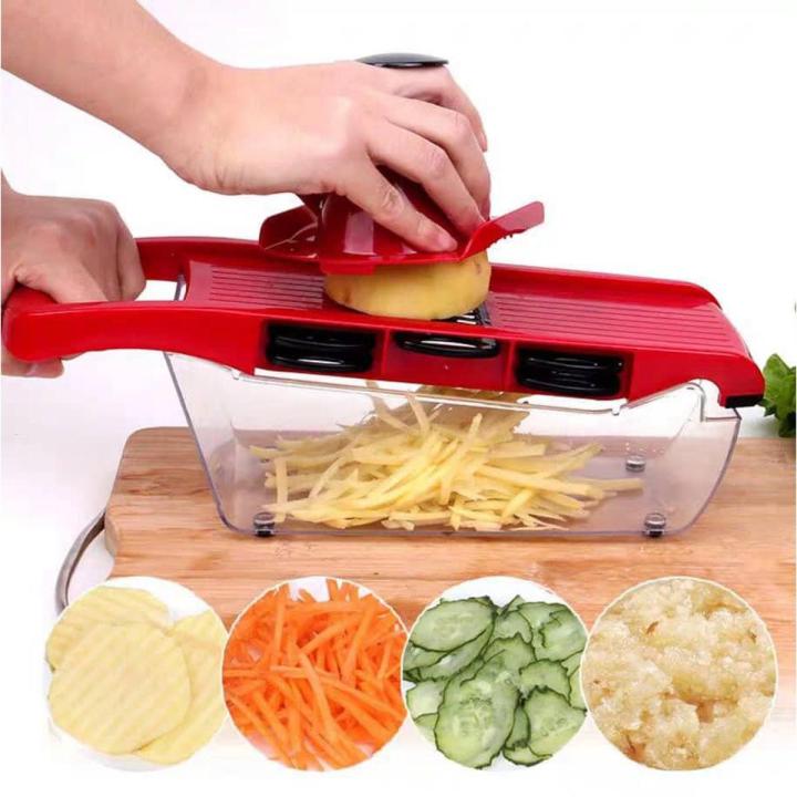10-in-1 Mandoline Slicer Vegetable Cutter – Stainless Steel Blade Kitchen Tool