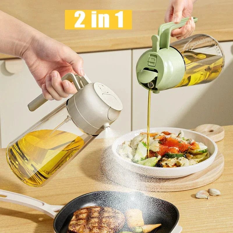 2-in-1 Oil Sprayer Bottle for Kitchen – Spray & Pour Cooking Oil Dispenser