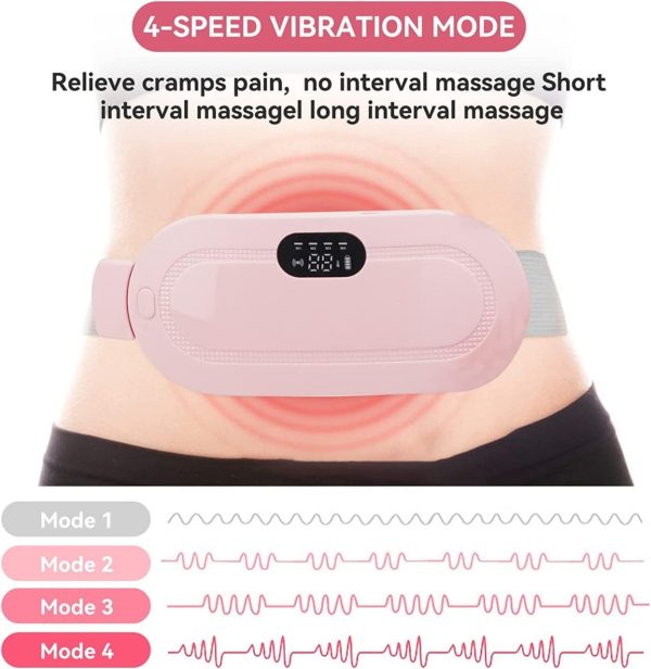 Portable Menstrual Heating Cramp Pad Belt – 3 Heat Levels & 4 Massage Modes