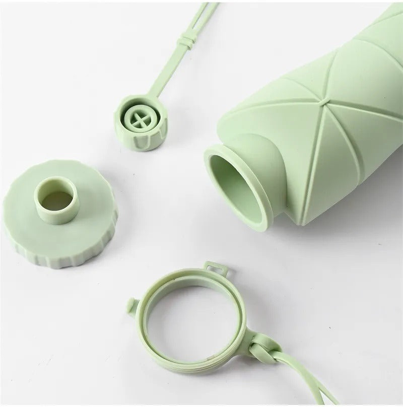 600ML Silicone Folding Bottle – Collapsible Reusable Travel Water Bottle