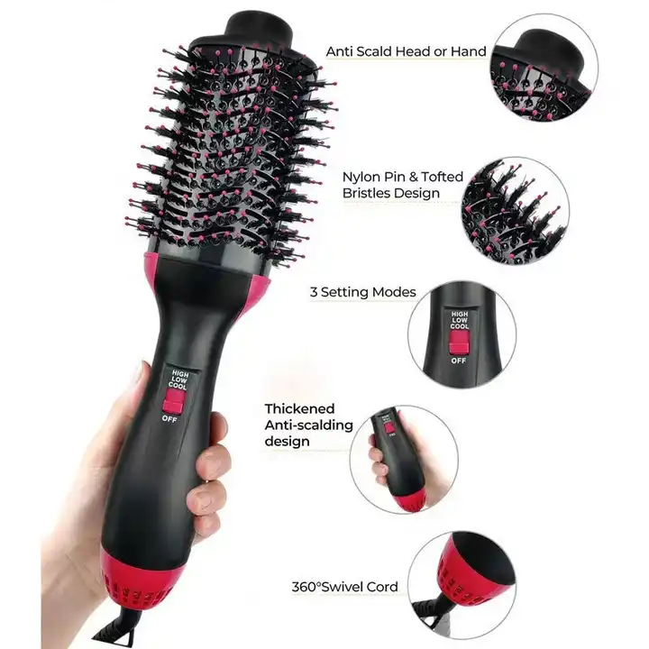 One Step Hot Air Brush 4-in-1 Hair Dryer – Hair Dryer, Straightener, Curler & Volumizer