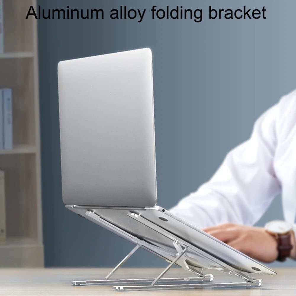 Metal Laptop Stand – Adjustable Foldable Portable Laptop Holder with Box & Cover