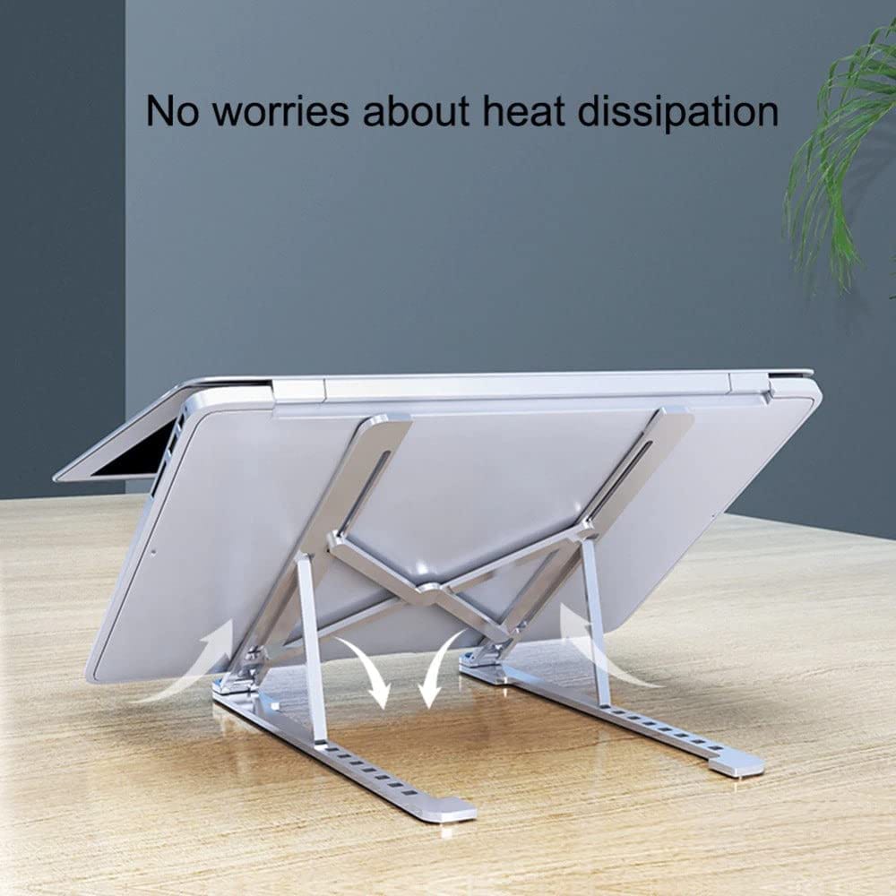 Metal Laptop Stand – Adjustable Foldable Portable Laptop Holder with Box & Cover